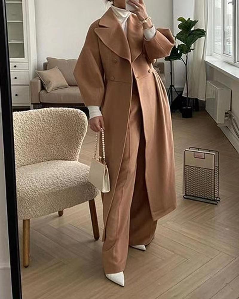 Eva | Elegant Long Women's Trench Coat with Notch Collar