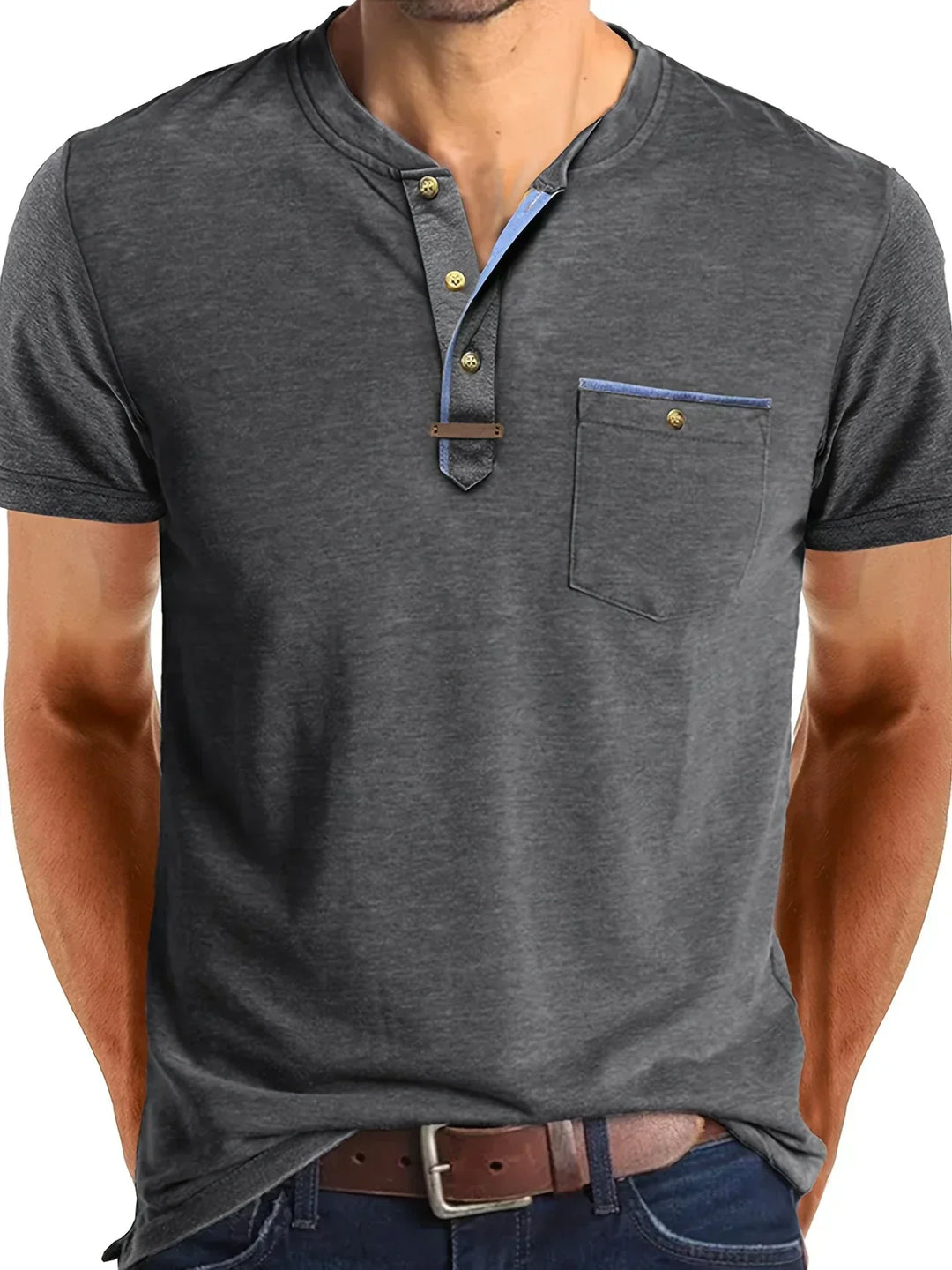 Slade | Classic Round Neck Pocket Shirt