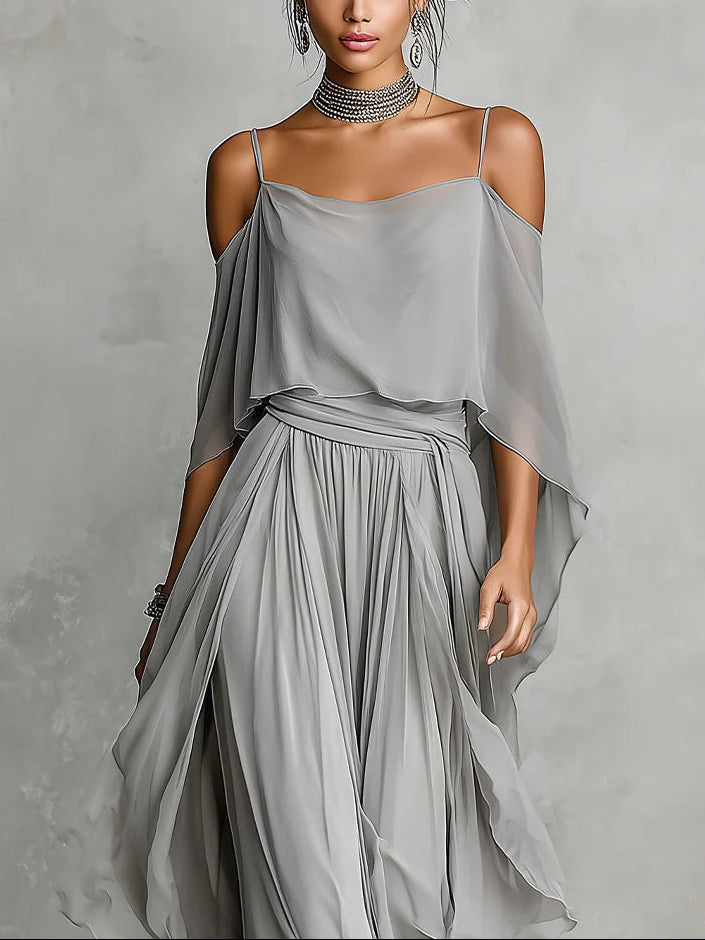 Eva | Elegant Two Piece Chiffon Set