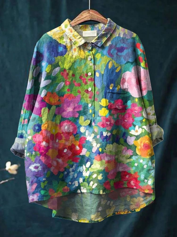 Sophia | Floral Watercolor Shirt