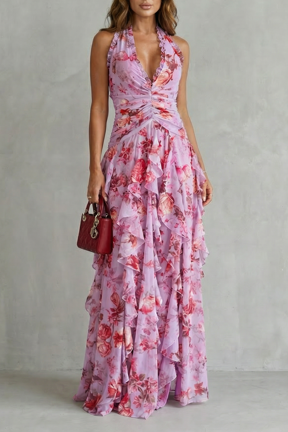 everly floral maxi dress BHLDN Everly Satin Lace Maxi Dress