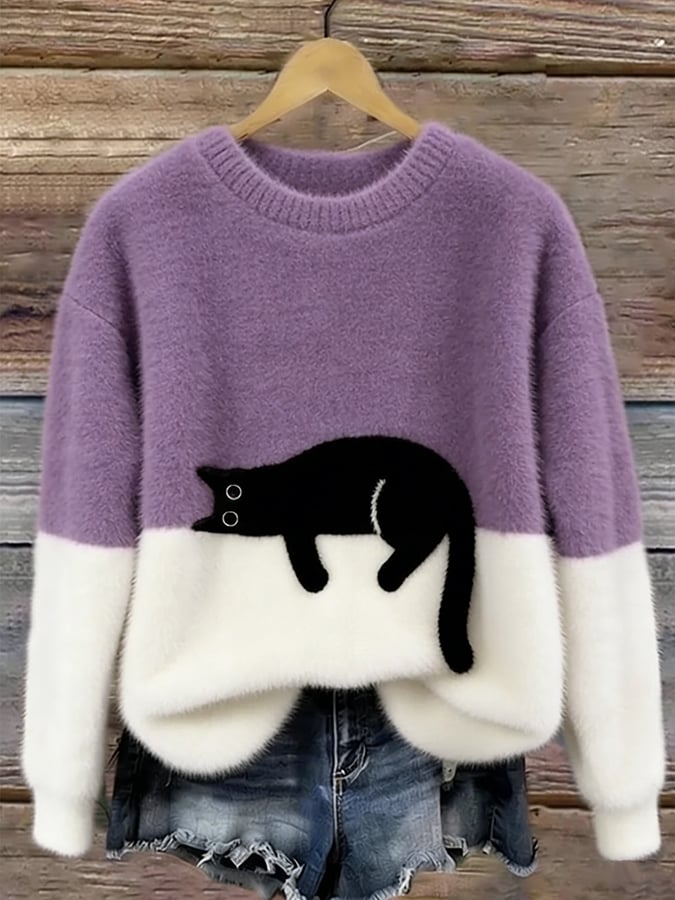 Luna | Cat Print Sweater
