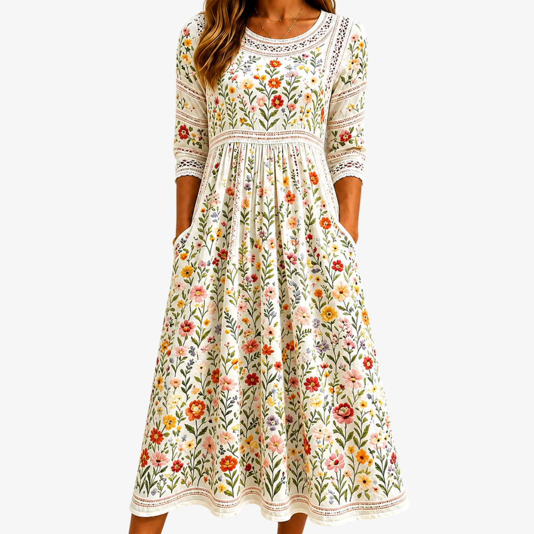Rose Garden Grace Midi Dress