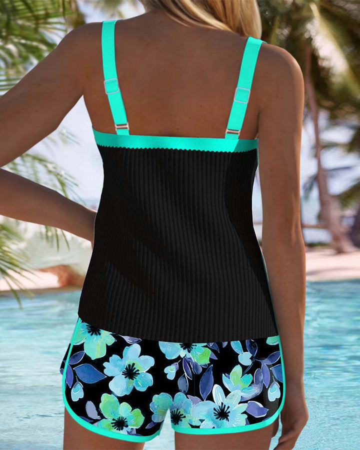 Valeria | Elegant Tankini with Floral Shorts