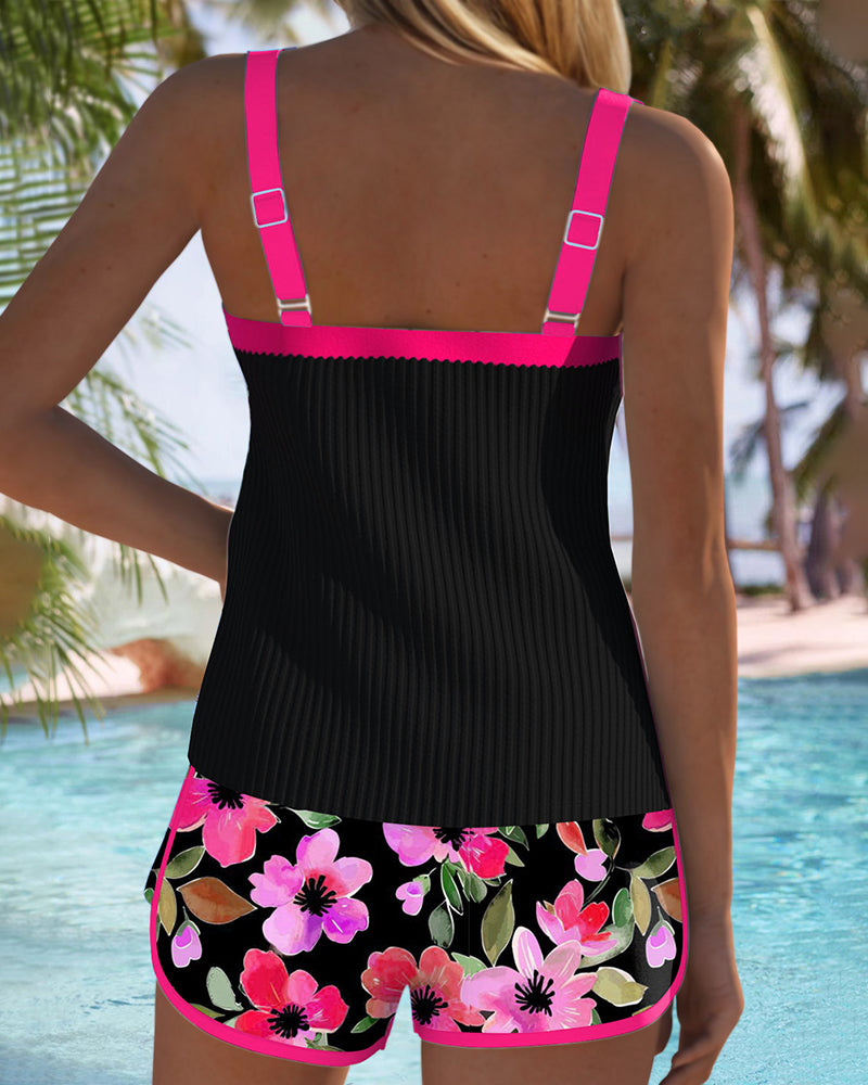 Valeria | Elegant Tankini with Floral Shorts