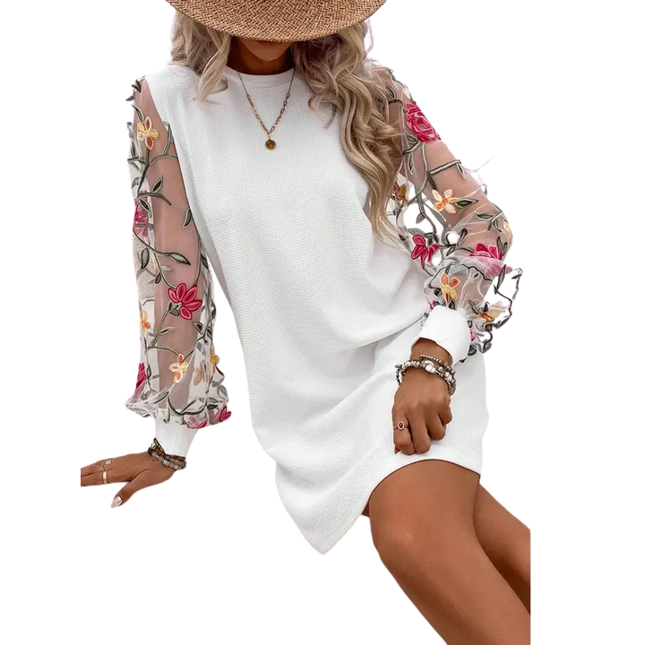Lucy | Floral Embroidered Sleeve Dress