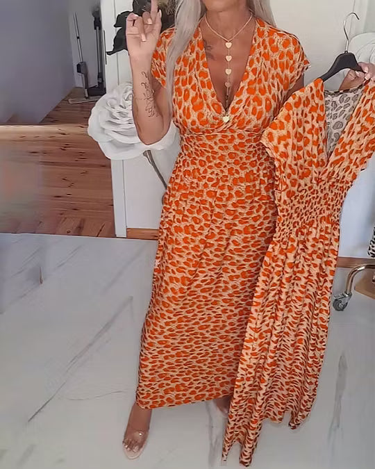 Liona | Elegant Dress with Leopard Print and V-Neck