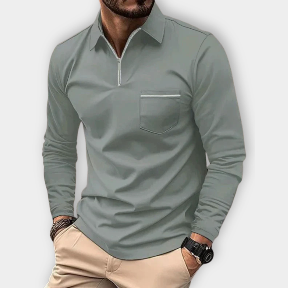 Maximus | Sleek Zip-Up Collared Shirt