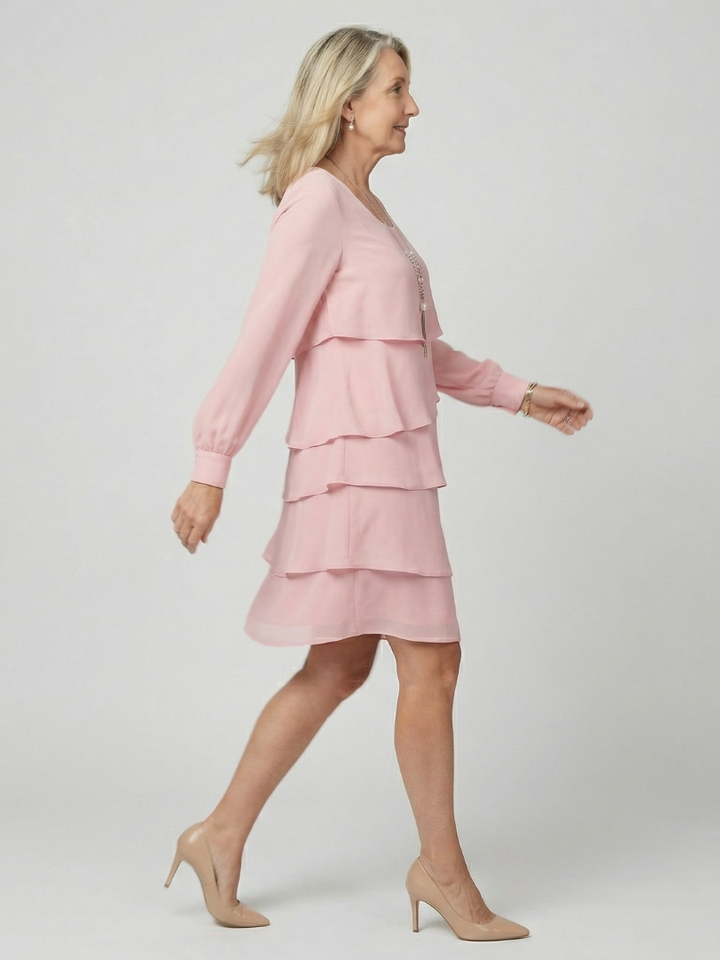 Kirax | Long Sleeve Tiered Dress