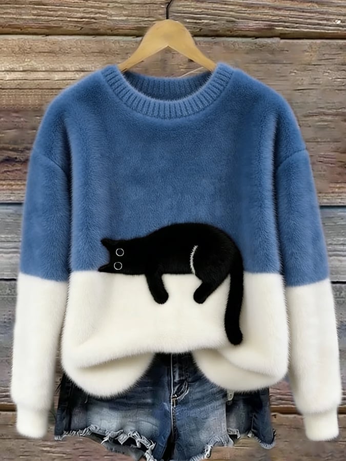 Luna | Cat Print Sweater