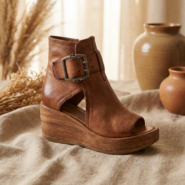 Celeste | Modern Open Wedge Ankle Boots