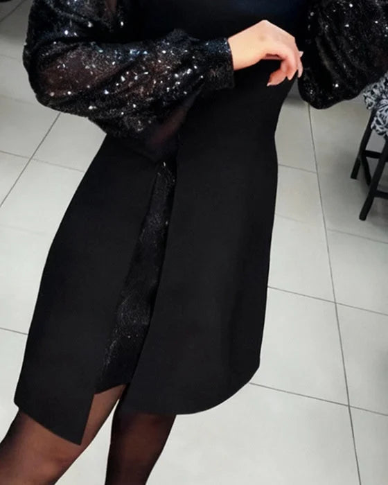 Elara | Sophisticated Sequin Sleeve Dress