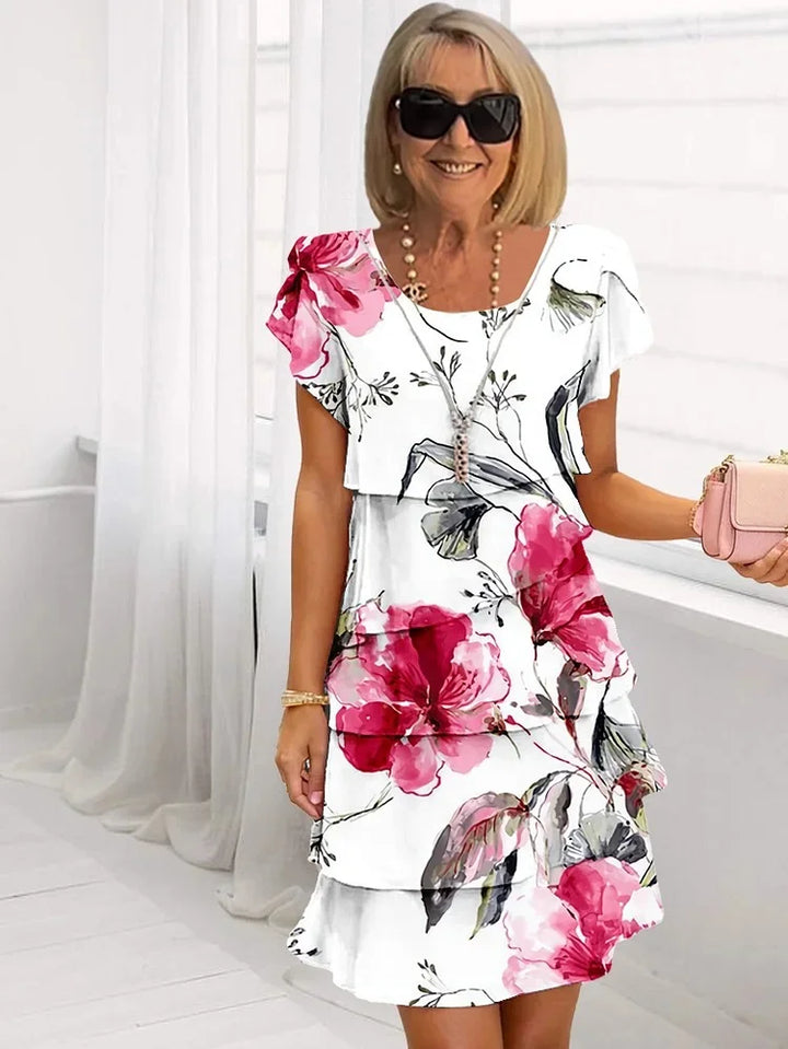 Laura | Floral Tiered Midi Dress