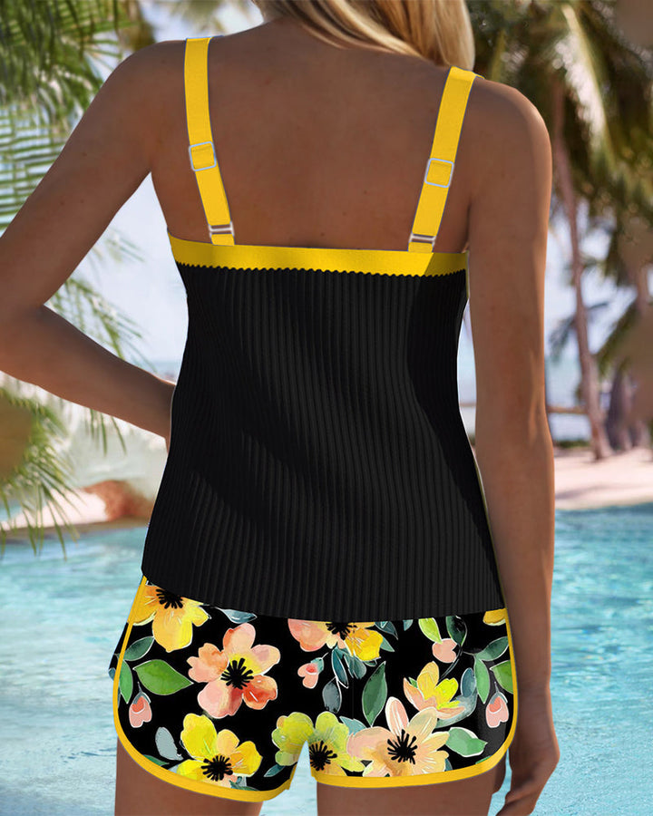 Valeria | Elegant Tankini with Floral Shorts