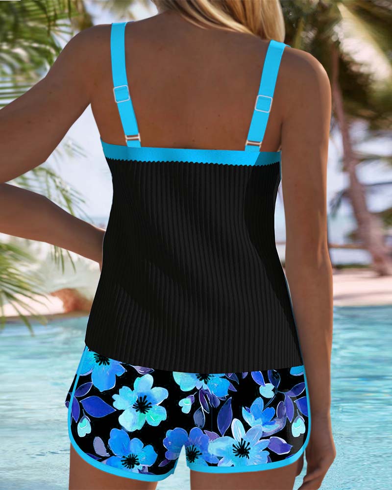 Valeria | Elegant Tankini with Floral Shorts