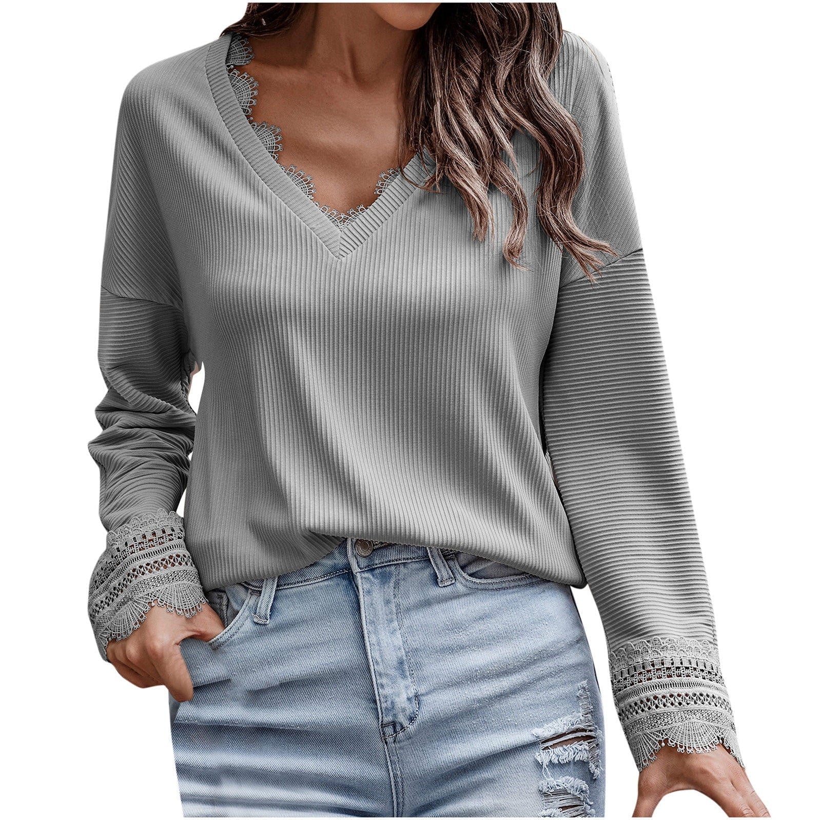 Olivia™ - Stylish V-Neck Long-Sleeved Sweater