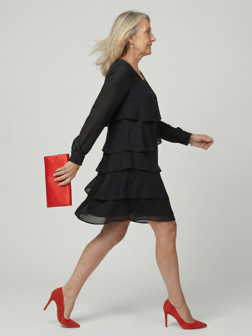 Kirax | Long Sleeve Tiered Dress