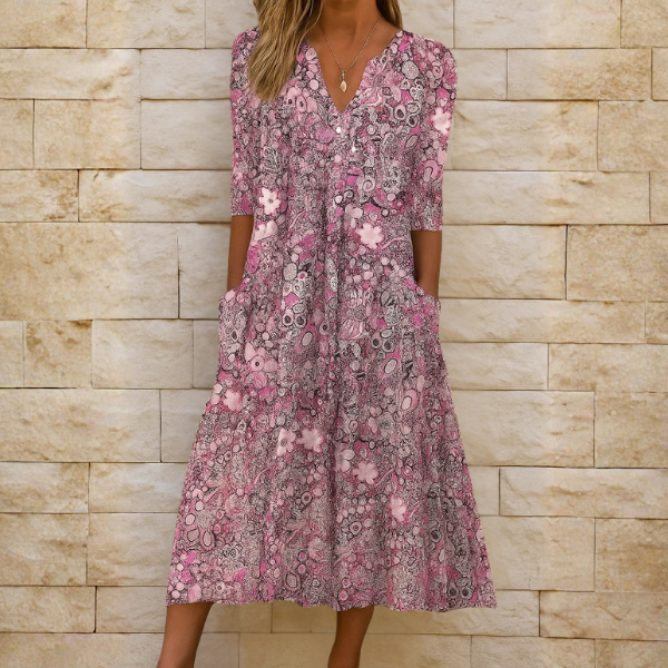 Olivia | Elegant and Comfortable Dress with V-Neck