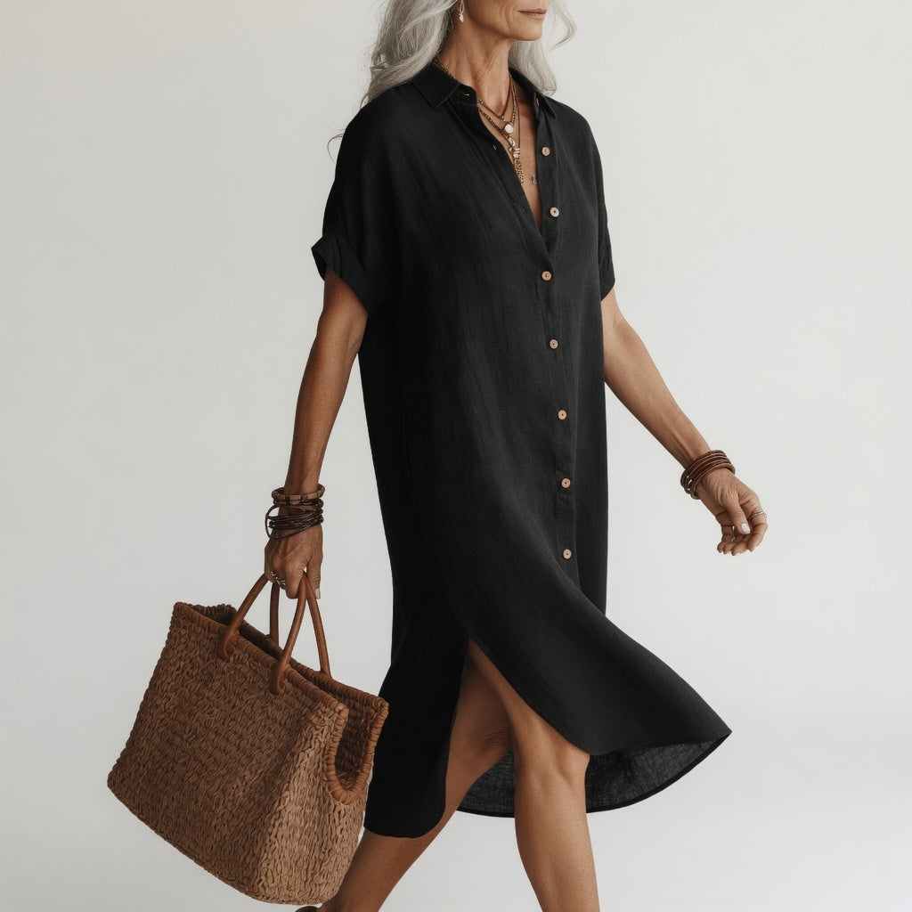 Évanélie | Premium Breathable Midi Shirt Dress