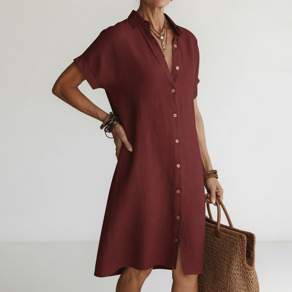Évanélie | Premium Breathable Midi Shirt Dress