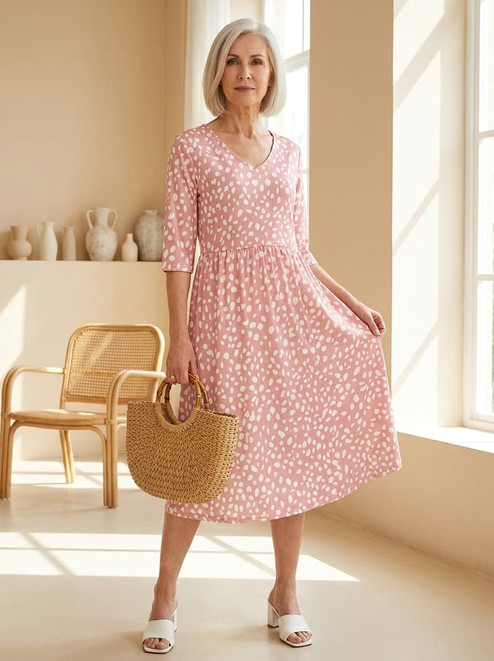 Carline | Elegant Tummy-Flattering Midi Dress