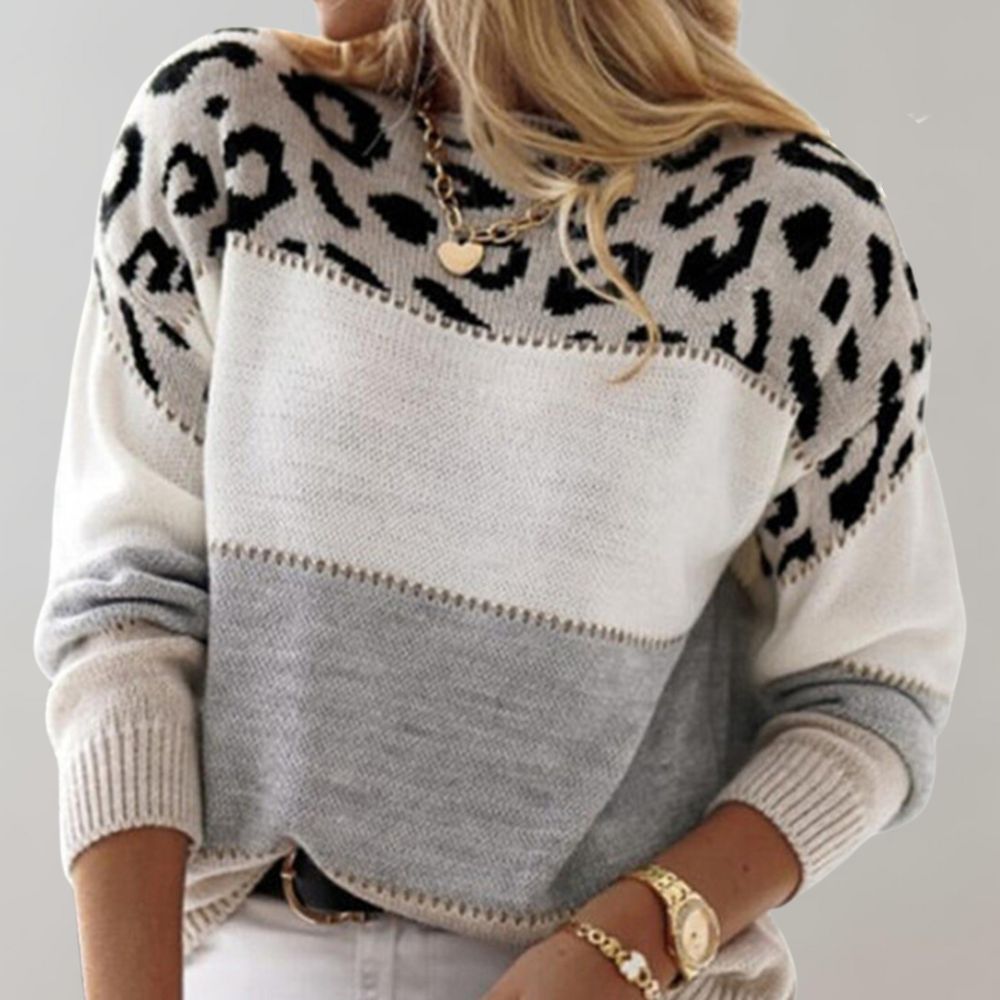 Devine – Leopard Accent Knit Jumper
