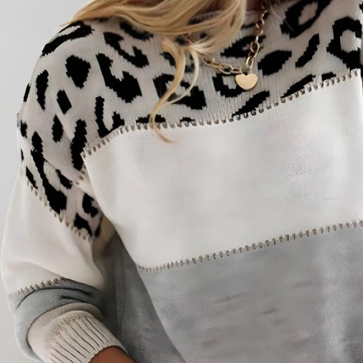 Devine – Leopard Accent Knit Jumper