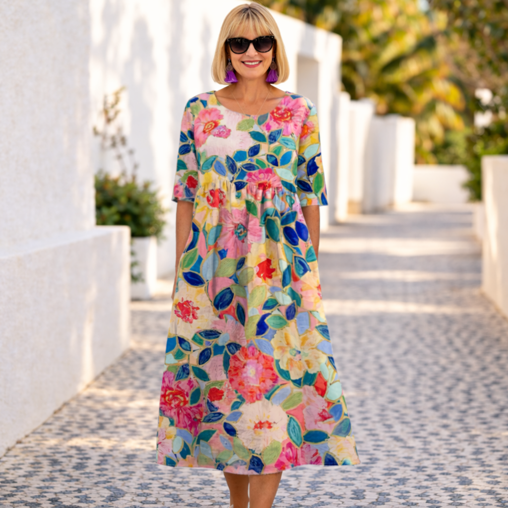 Susan | Elegant Comfort Midi Dress