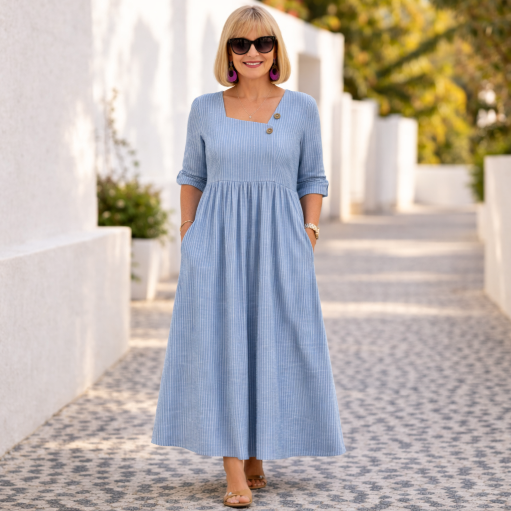 Cleomarie | Elegant Comfort Midi Dress