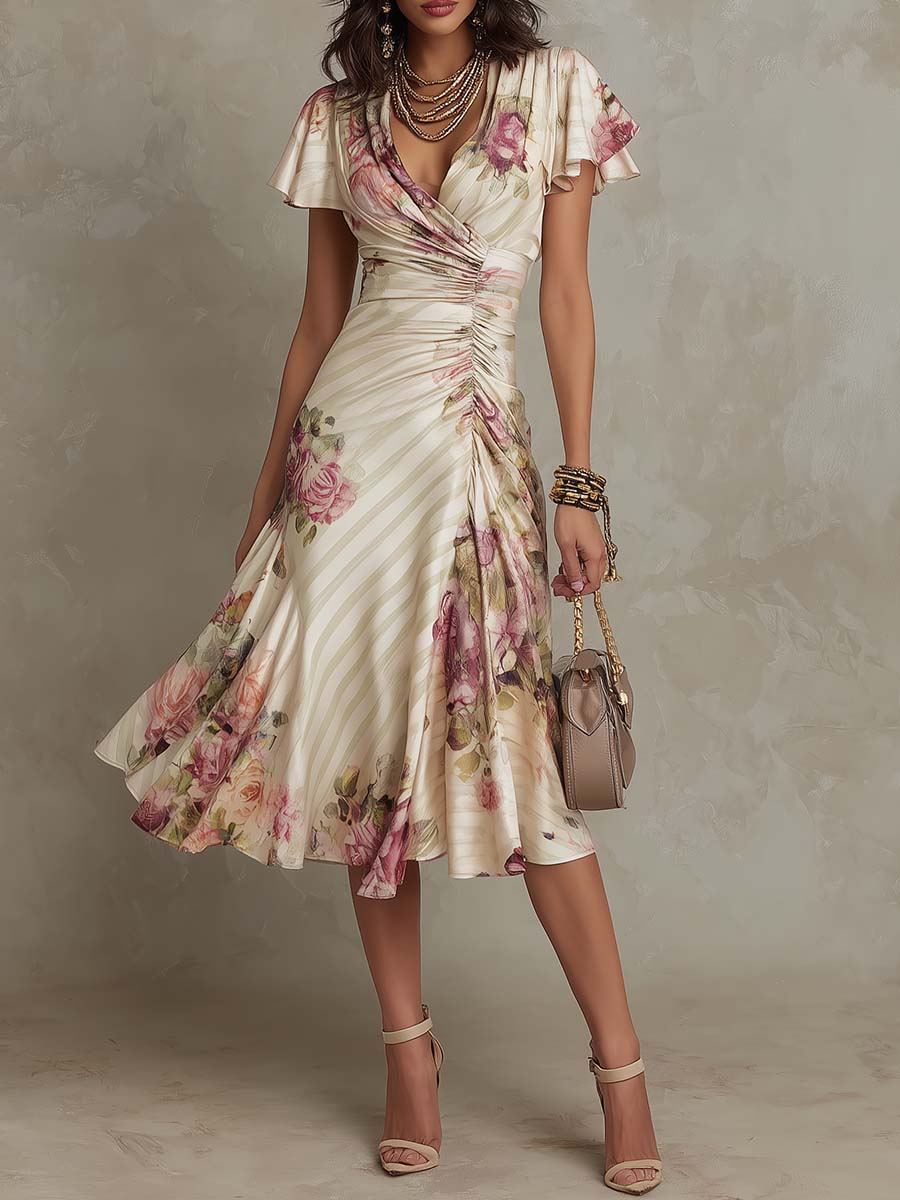 Gráinne | Vintage Floral Midi Dress