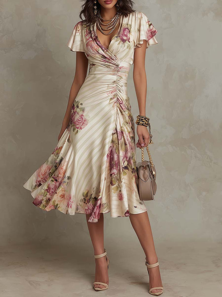 Gráinne | Vintage Floral Midi Dress