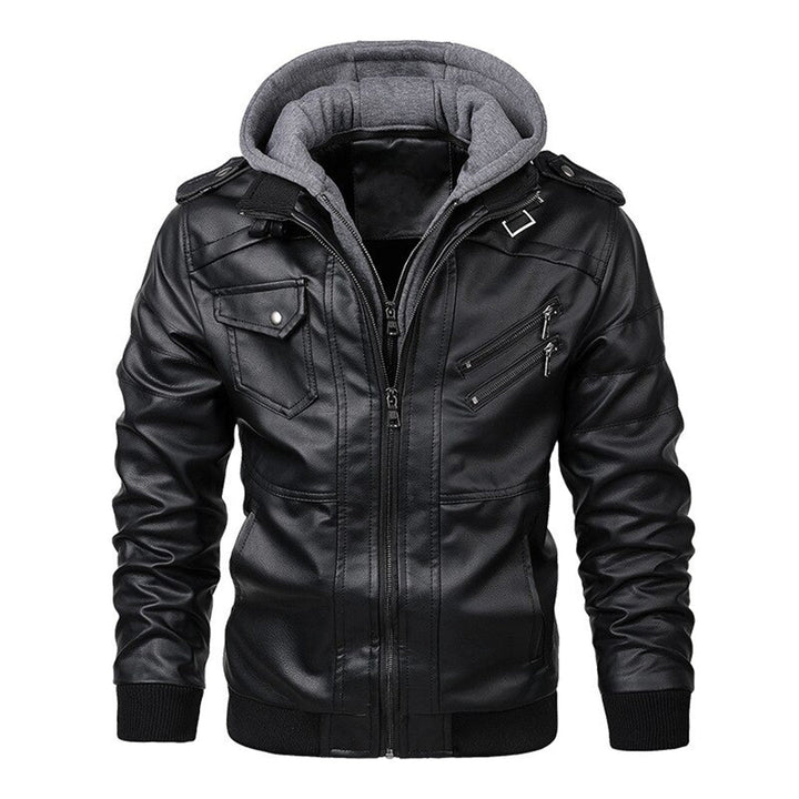 Jacob | Men's Leather Jacket with Hood