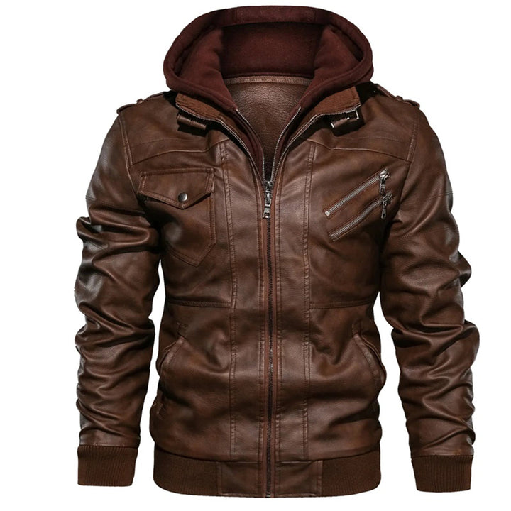 Jacob | Men's Leather Jacket with Hood