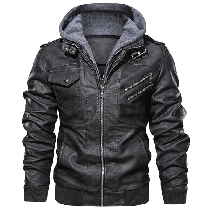 Jacob | Men's Leather Jacket with Hood
