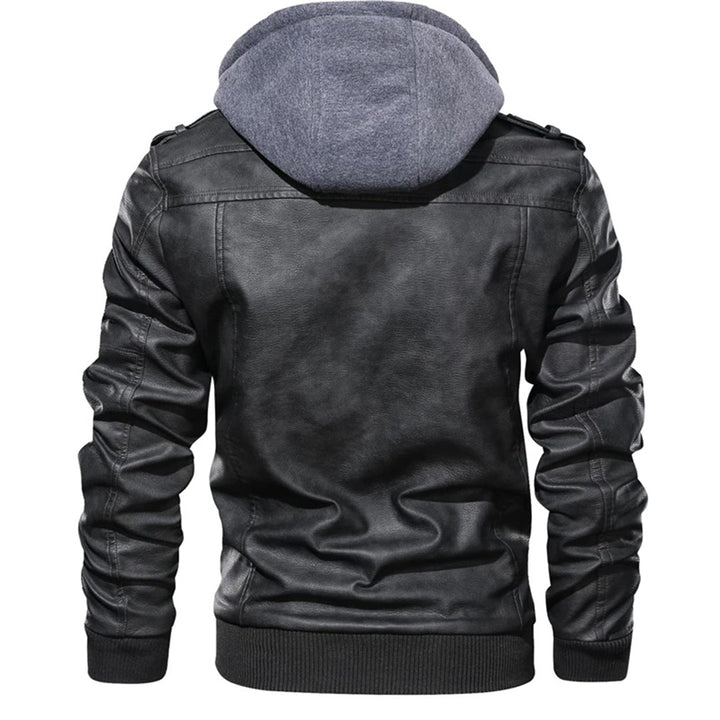 Jacob | Men's Leather Jacket with Hood