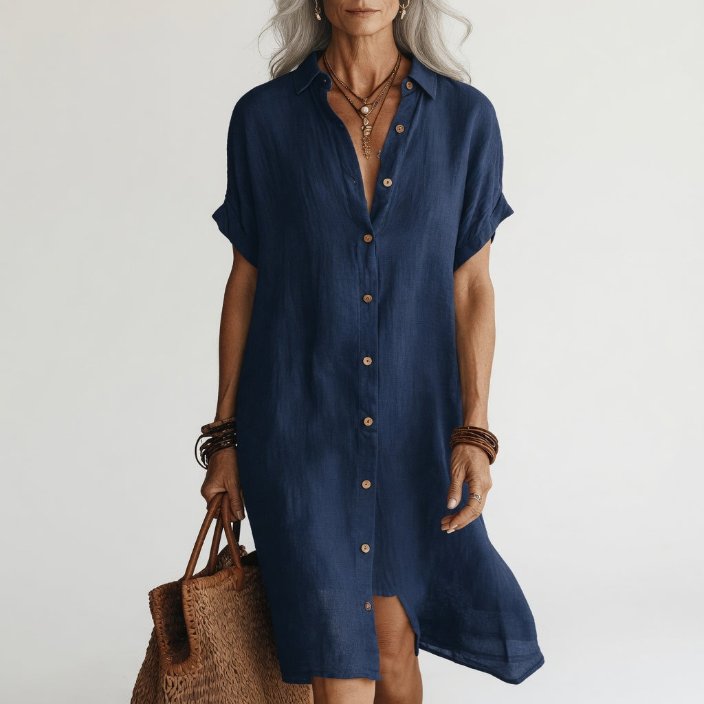 Évanélie | Premium Breathable Midi Shirt Dress