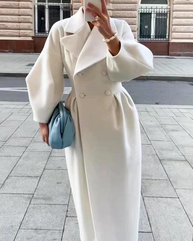 Eva | Elegant Long Women's Trench Coat with Notch Collar