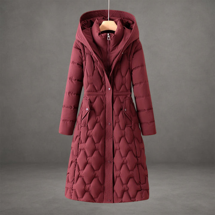 Sophie | Long Quilted Down Coat With A Hood