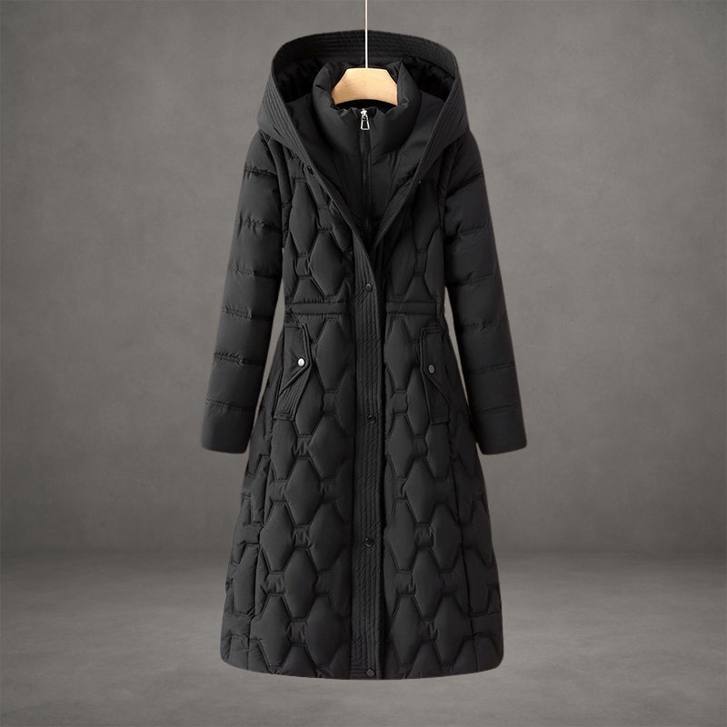 Sophie | Long Quilted Down Coat With A Hood