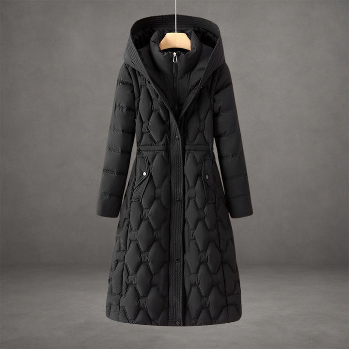 Sophie | Long Quilted Down Coat With A Hood