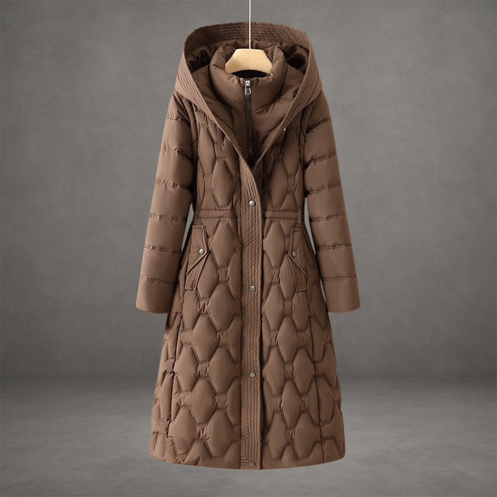 Sophie | Long Quilted Down Coat With A Hood