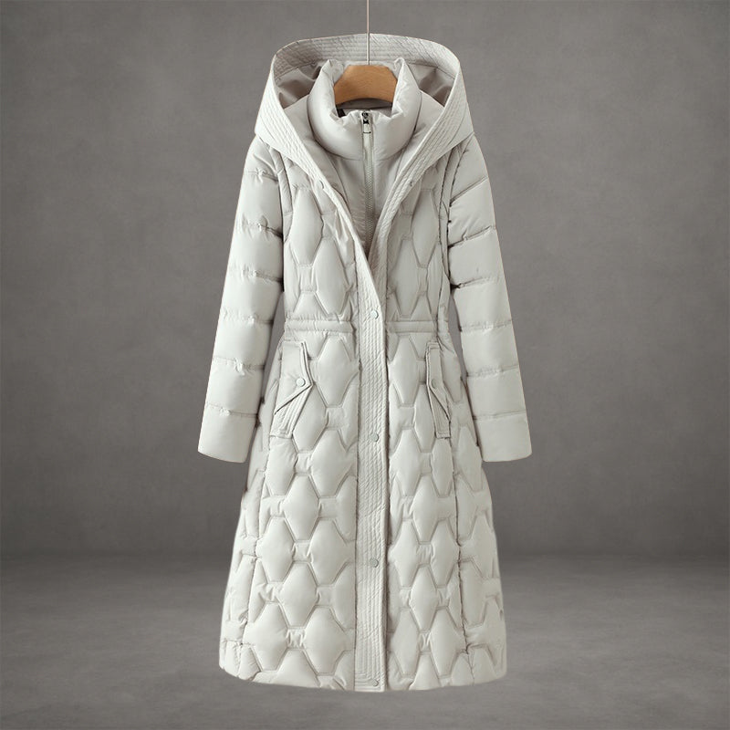 Sophie | Long Quilted Down Coat With A Hood