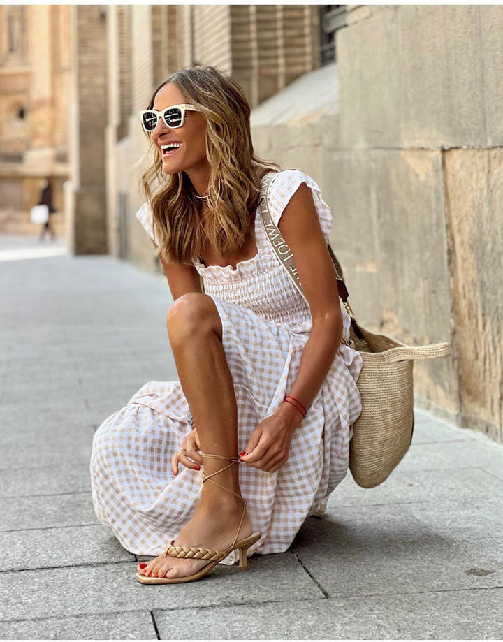 Savannah | Gingham Maxi Dress