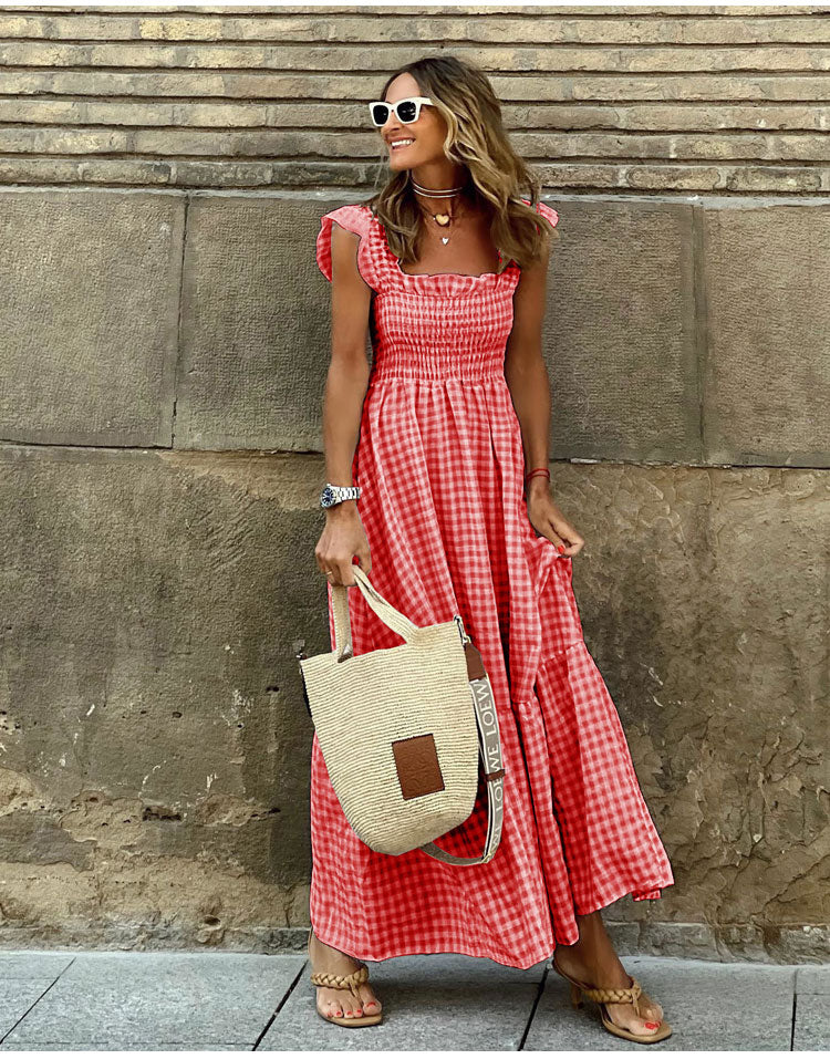 Savannah | Gingham Maxi Dress
