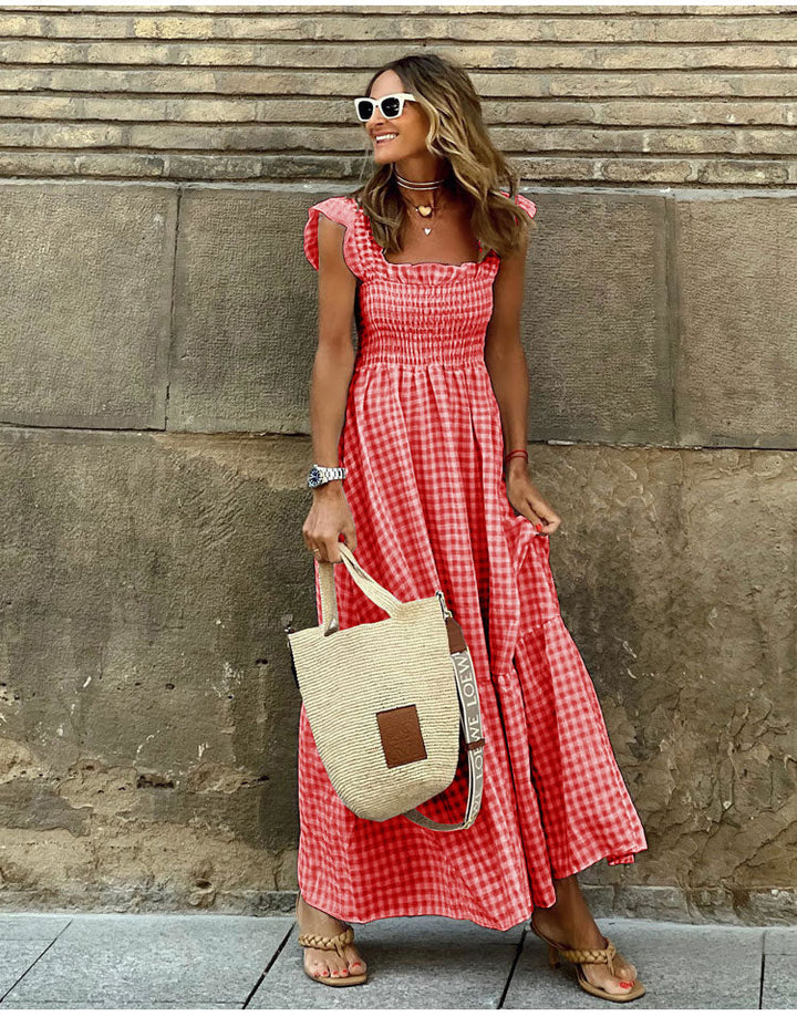 Savannah | Gingham Maxi Dress