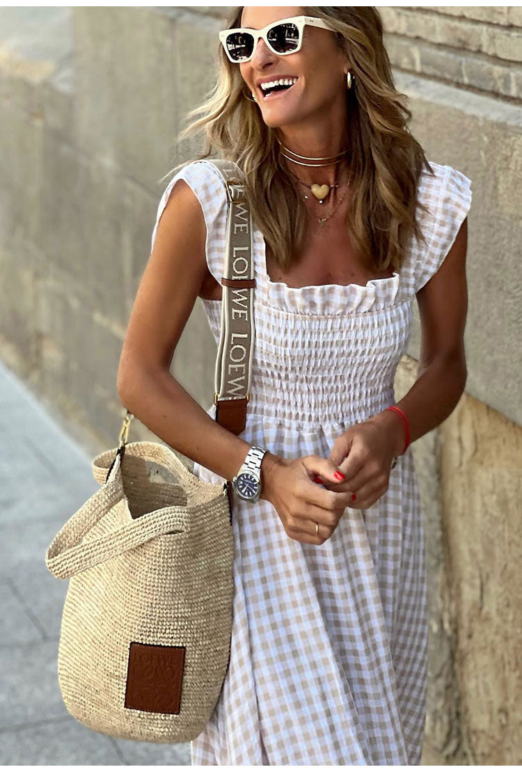 Savannah | Gingham Maxi Dress
