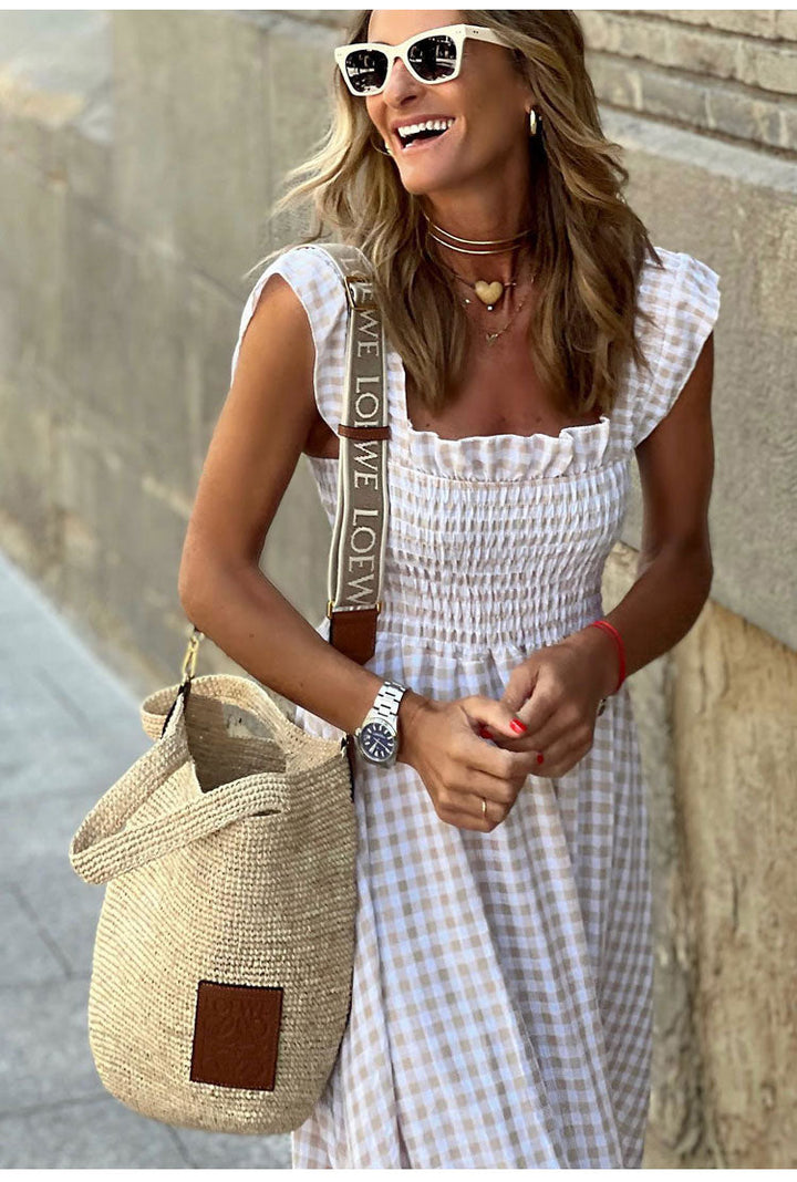 Savannah | Gingham Maxi Dress