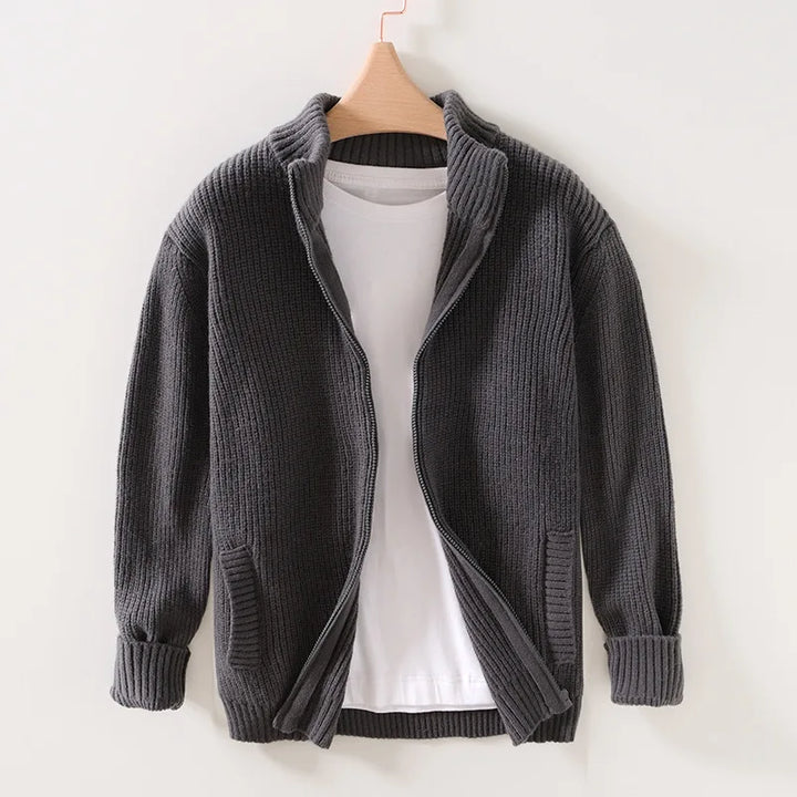 Gab | Classic Collar Zip-Up Sweater