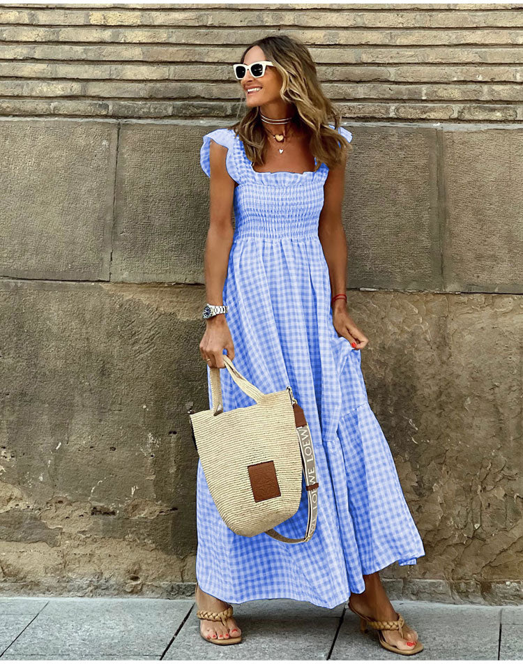 Savannah | Gingham Maxi Dress