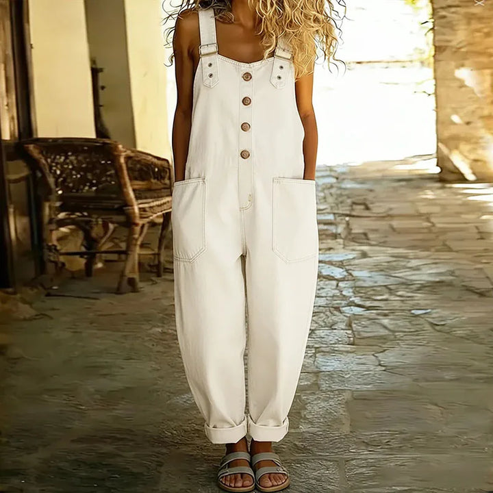 Saylor | Vintage Soft Cotton Denim-Look Overalls